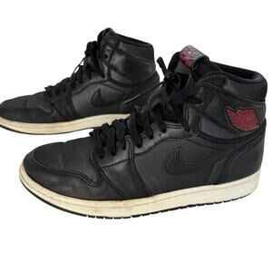 Nike Air Jordan 1 Retro High Black Satin Red 2020 555088-060 Sneakers Size 10.5